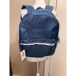 Deal Worthy Navy Blue Backpack Fits 15in Laptop School Bag Reflective Strip NWT‎